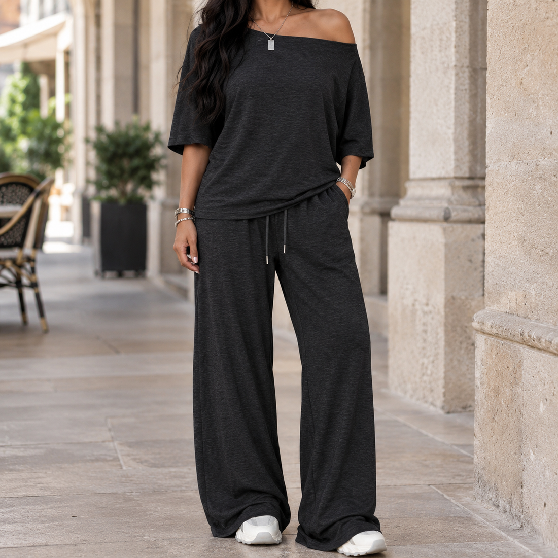 Iris-Claire Wide-Leg Set - Black