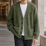 Nicodemus-Miles Textured Cardigan - Green