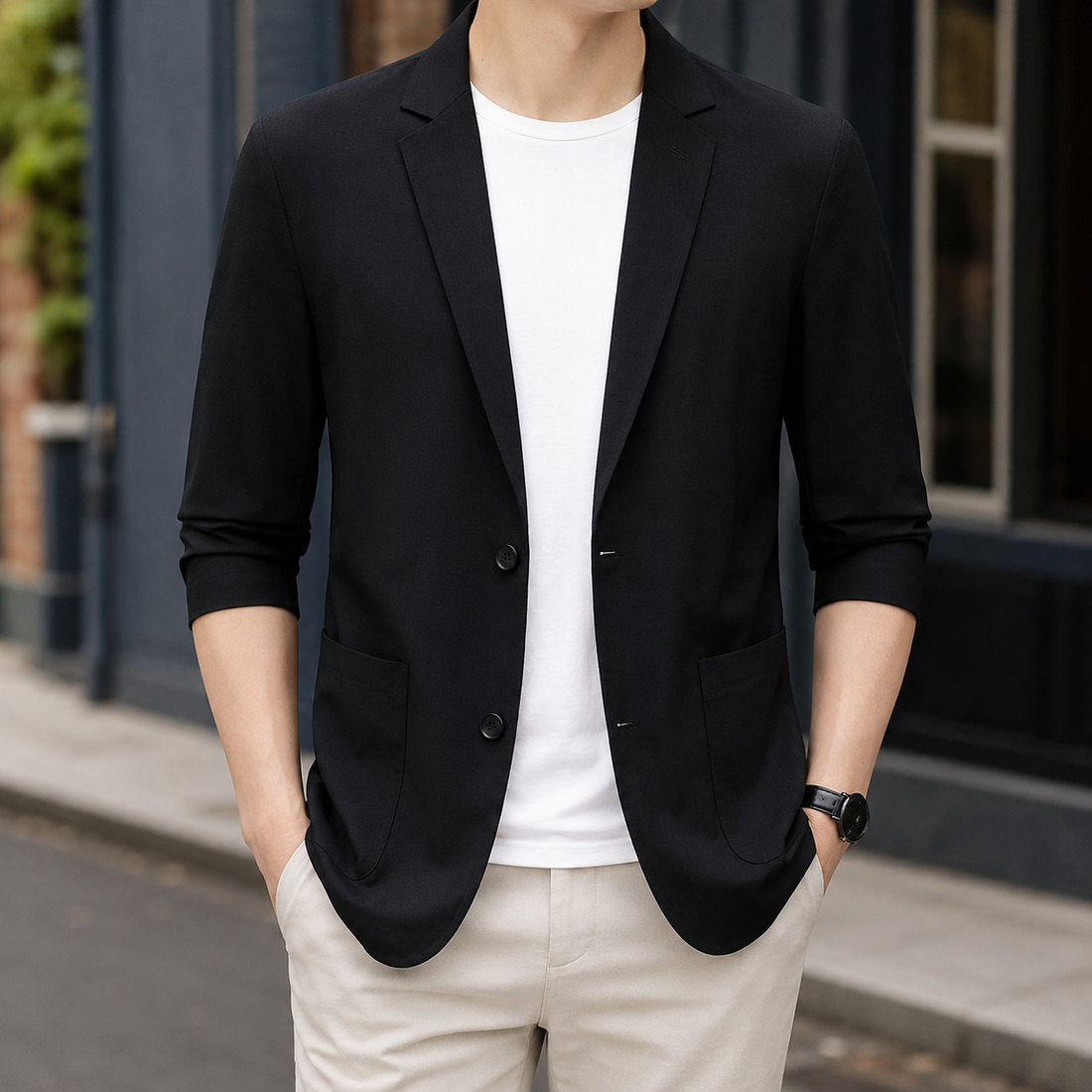 Adrian Lightweight Blazer - Black