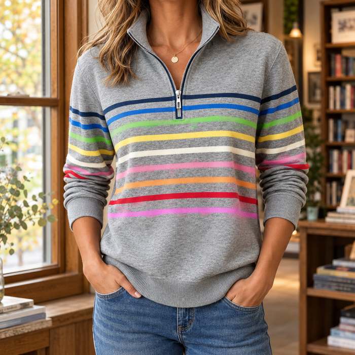 Adriana-Kate Quarter Zip Sweater