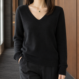Melanie V-Neck Sweater - Black