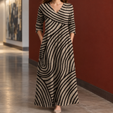 Sonia-Skye Striped Maxi Dress - Brown & Black