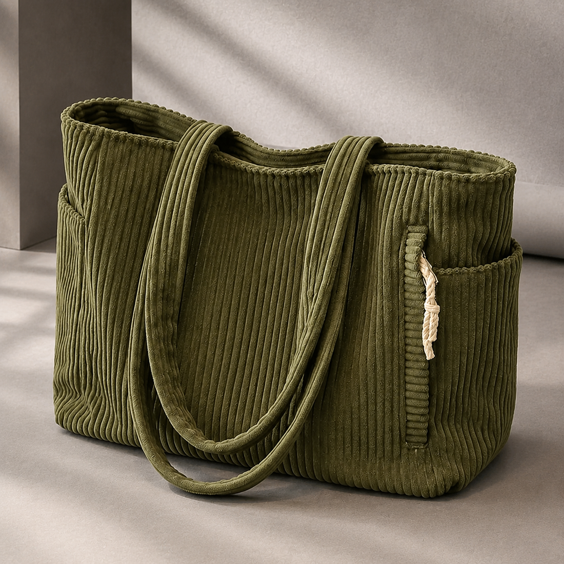 Alessi Ribbed Tote - Green