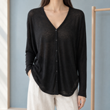 Benjamin V-Neck Cardigan - Black