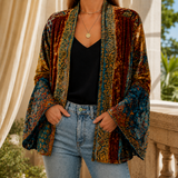 Stella Boho Kimono Jacket - Burgundy