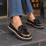 Cardini Bow Loafers - Black