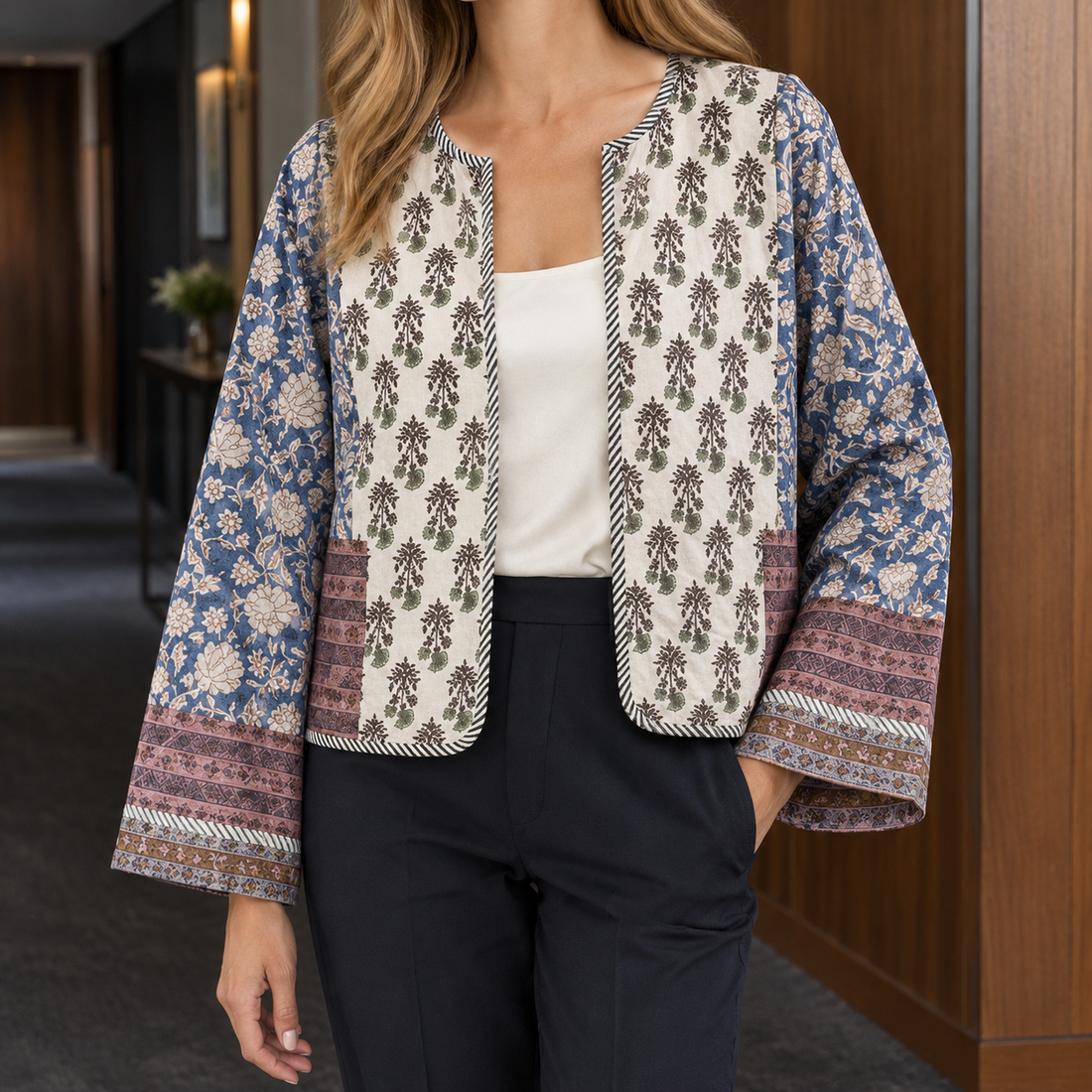 Ruby Patchwork Jacket - Blue
