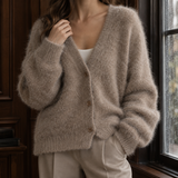 Eliza V Neck Cardigan - Khaki