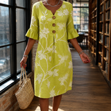 Penelope-Elise Botanical Dress - Yellow
