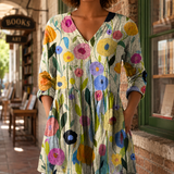Aria-Lane V-Neck Tunic - Multicolored