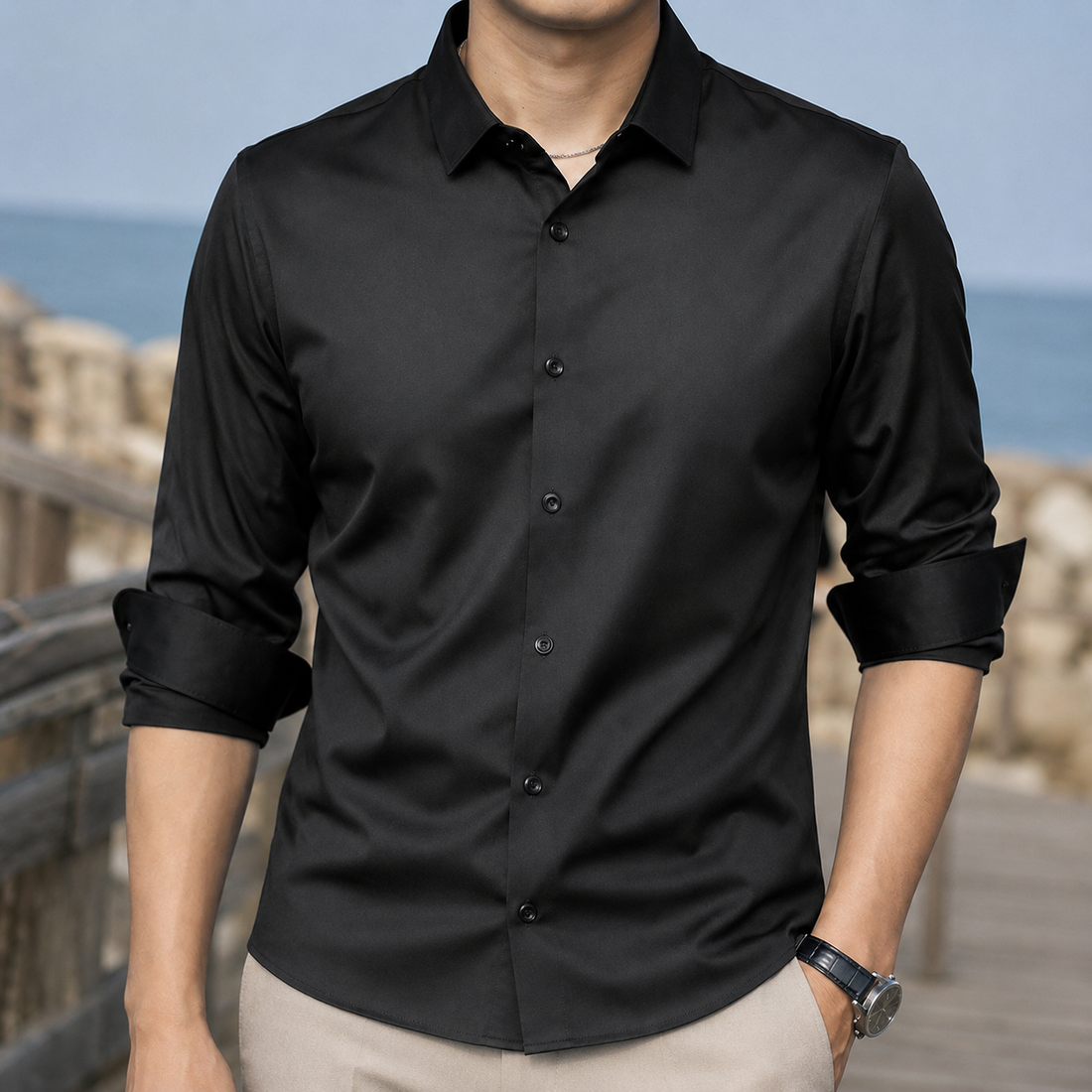 Marco Easy Care Shirt - Black