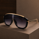 Antonia Sculpted Sunglasses - Black