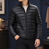Duarte Cashmere Puffer Jacket - Black (stand collar)