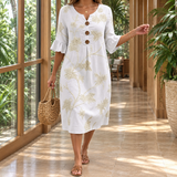 Livia-Elise Botanical Dress - White