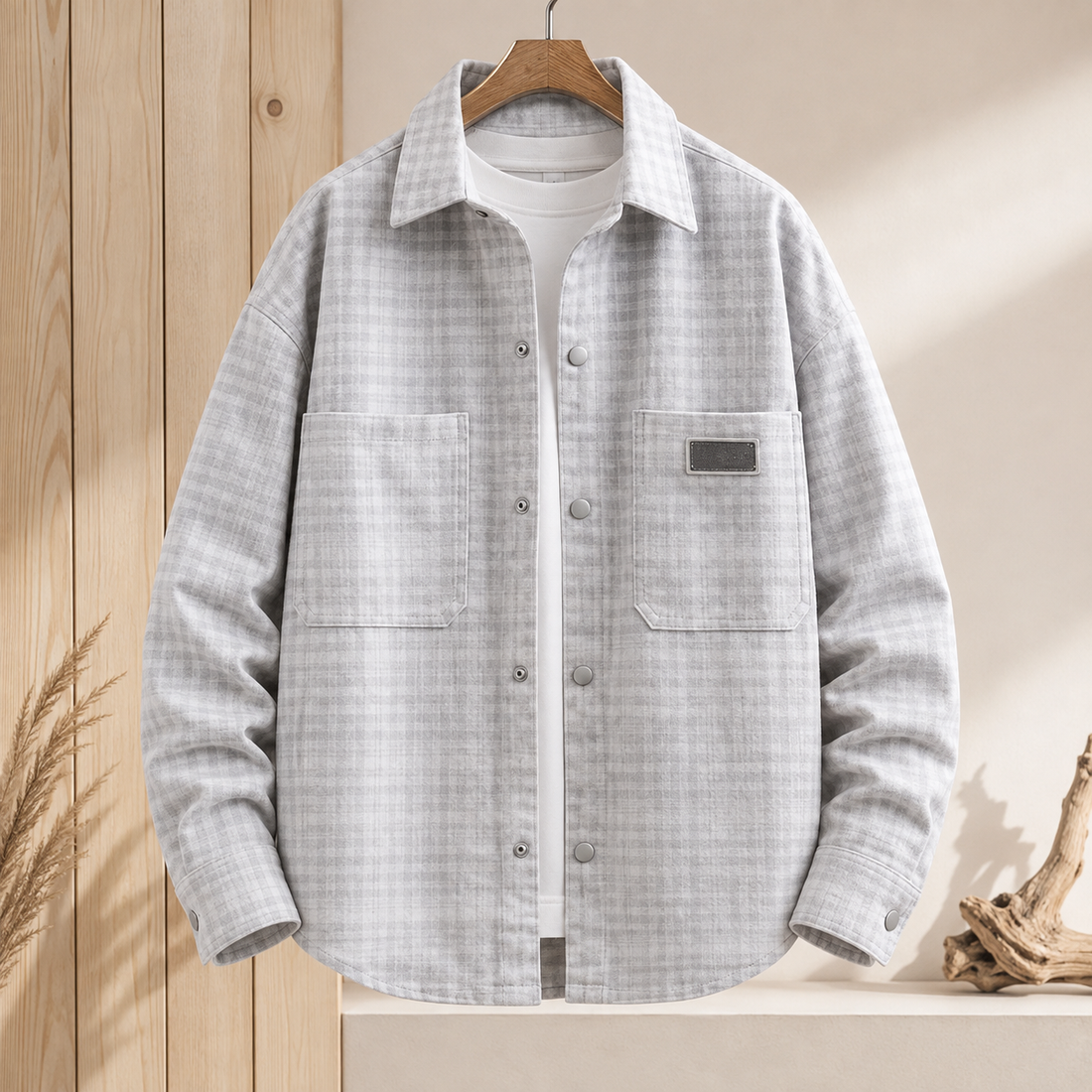 Sebastien Plaid Overshirt - Gray