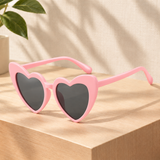 Ardith Heart Sunglasses - Pink Frame Gray Piece