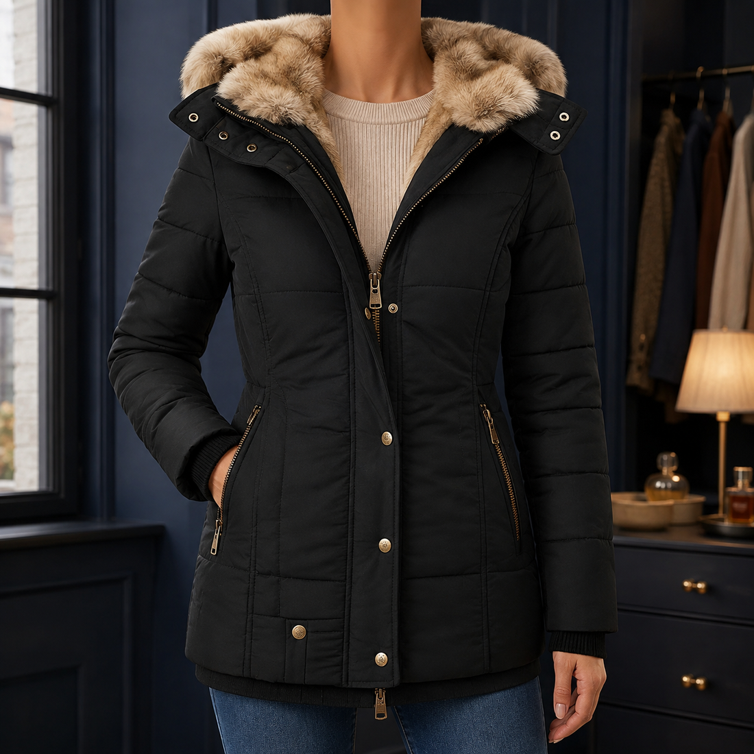 Renata-June Hooded Jacket - Black