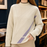 Sienna-Skye Mock Neck Sweater - Beige