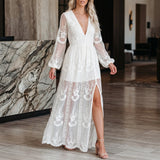 Willa Plunge Maxi Dress - White
