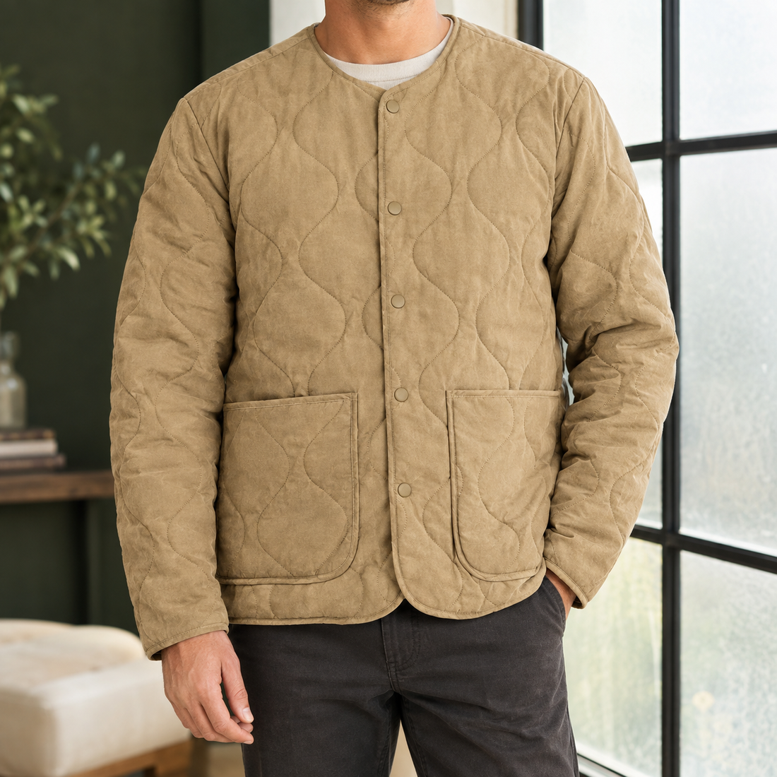 Leo Quilted Jacket - Khaki
