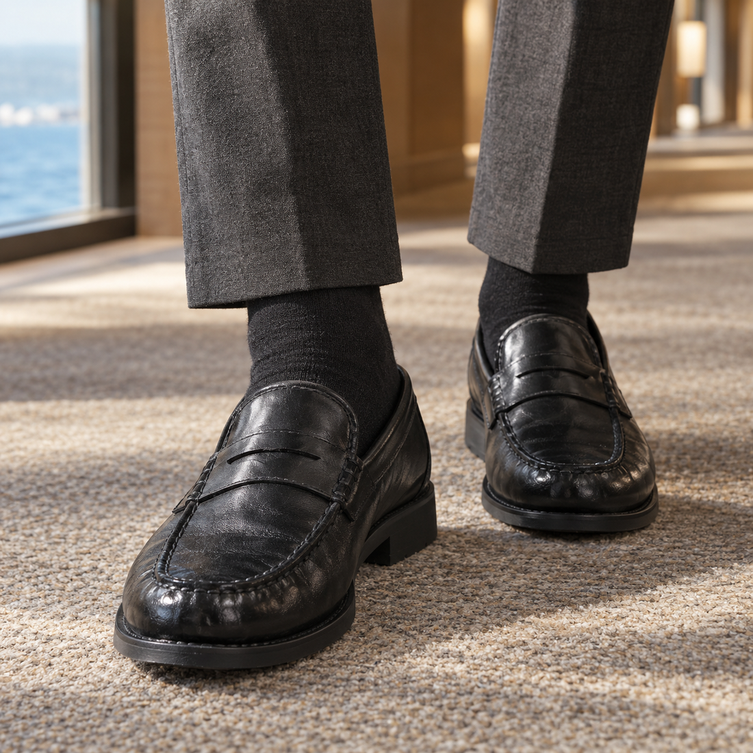 Vasari Leather Loafers - Black