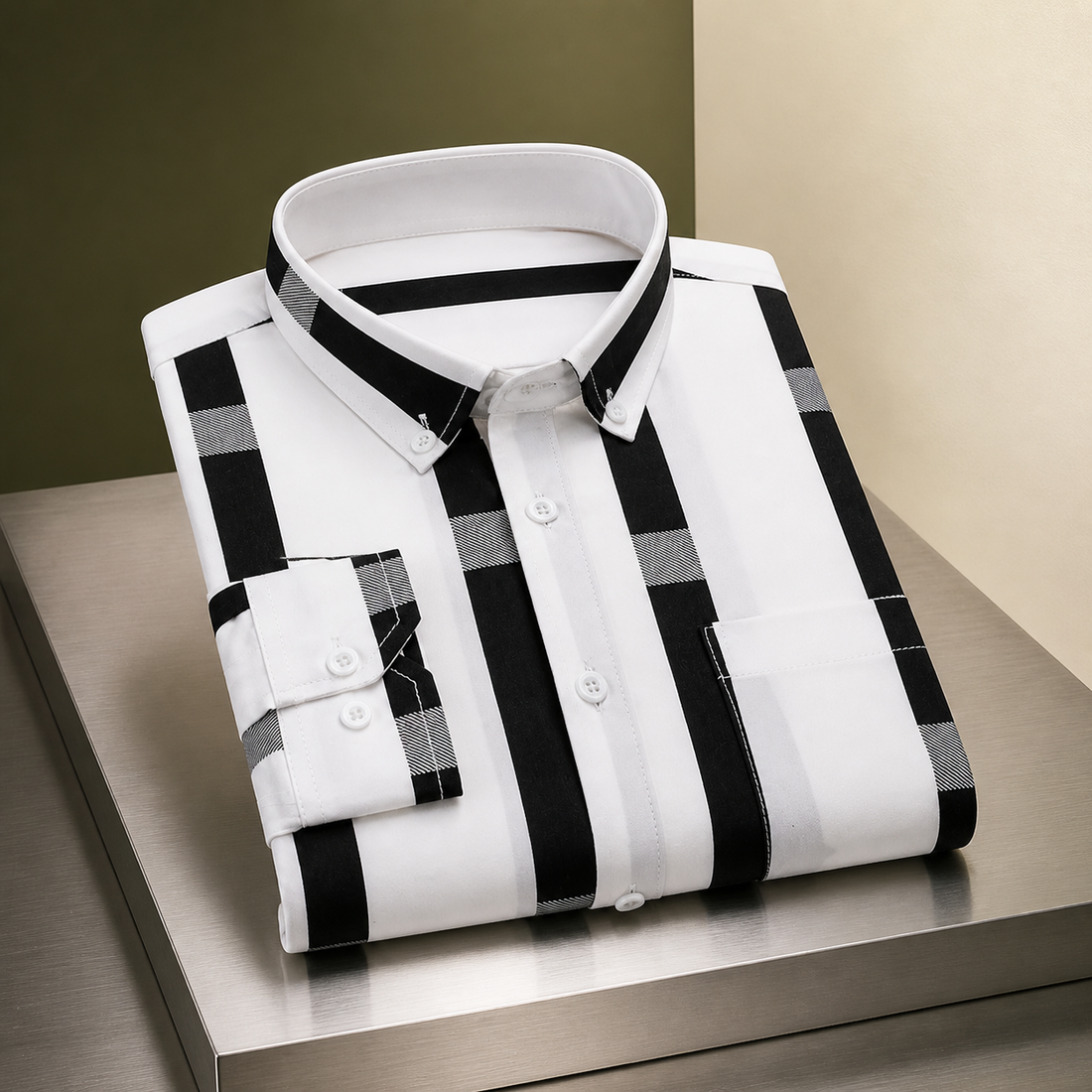 Dorian Striped Shirt - White