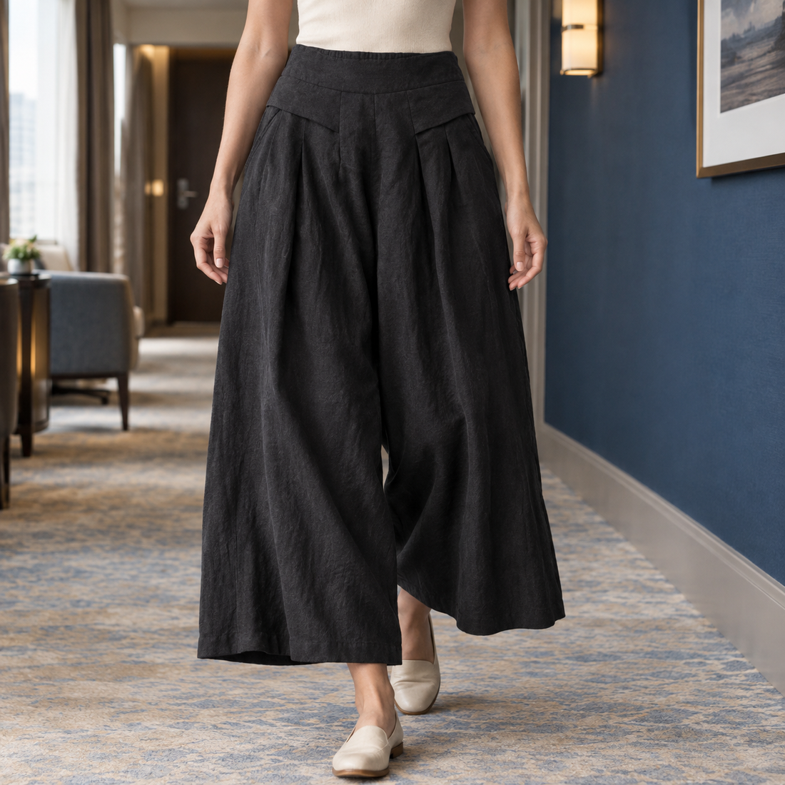 Jacinta-Claire Wide Leg Pants - Black
