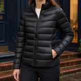 Xenia-Louise Stand Collar Jacket - Black Stand Collar