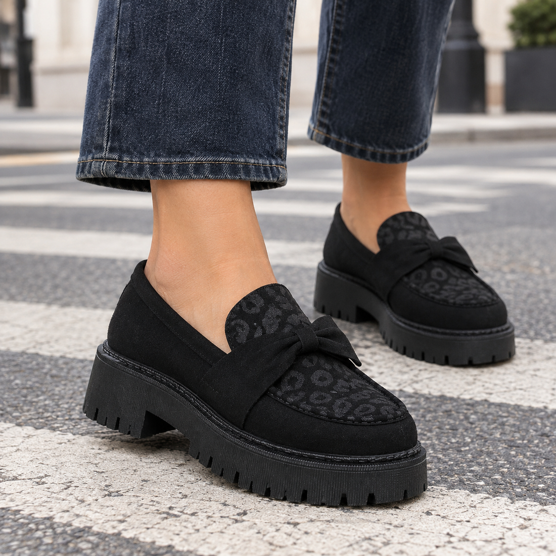 Siena Platform Loafers - Black
