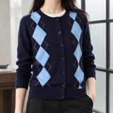 Madeleine-Louise Argyle Cardigan - Navy Blue