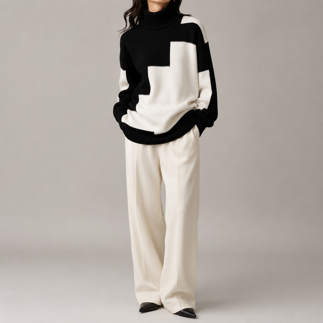 Paloma Knit Turtleneck on model