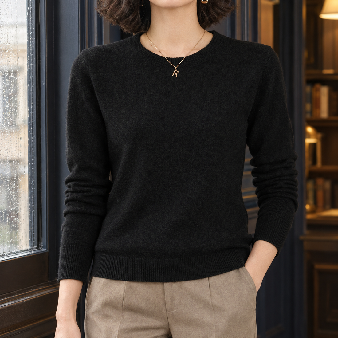 Alvina-Rae Crew Neck Sweater - Black