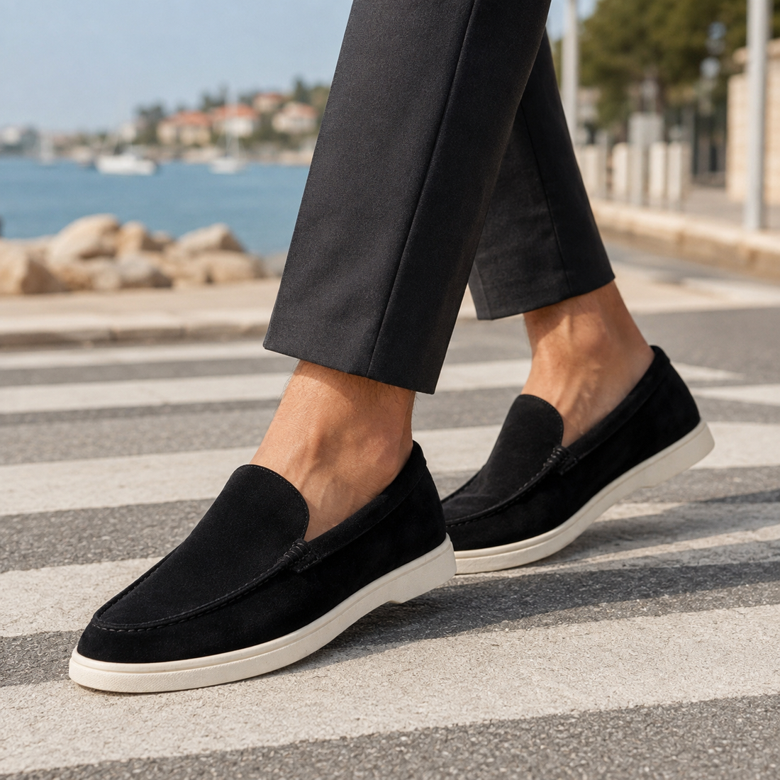 Vinci Suede Loafers - Black