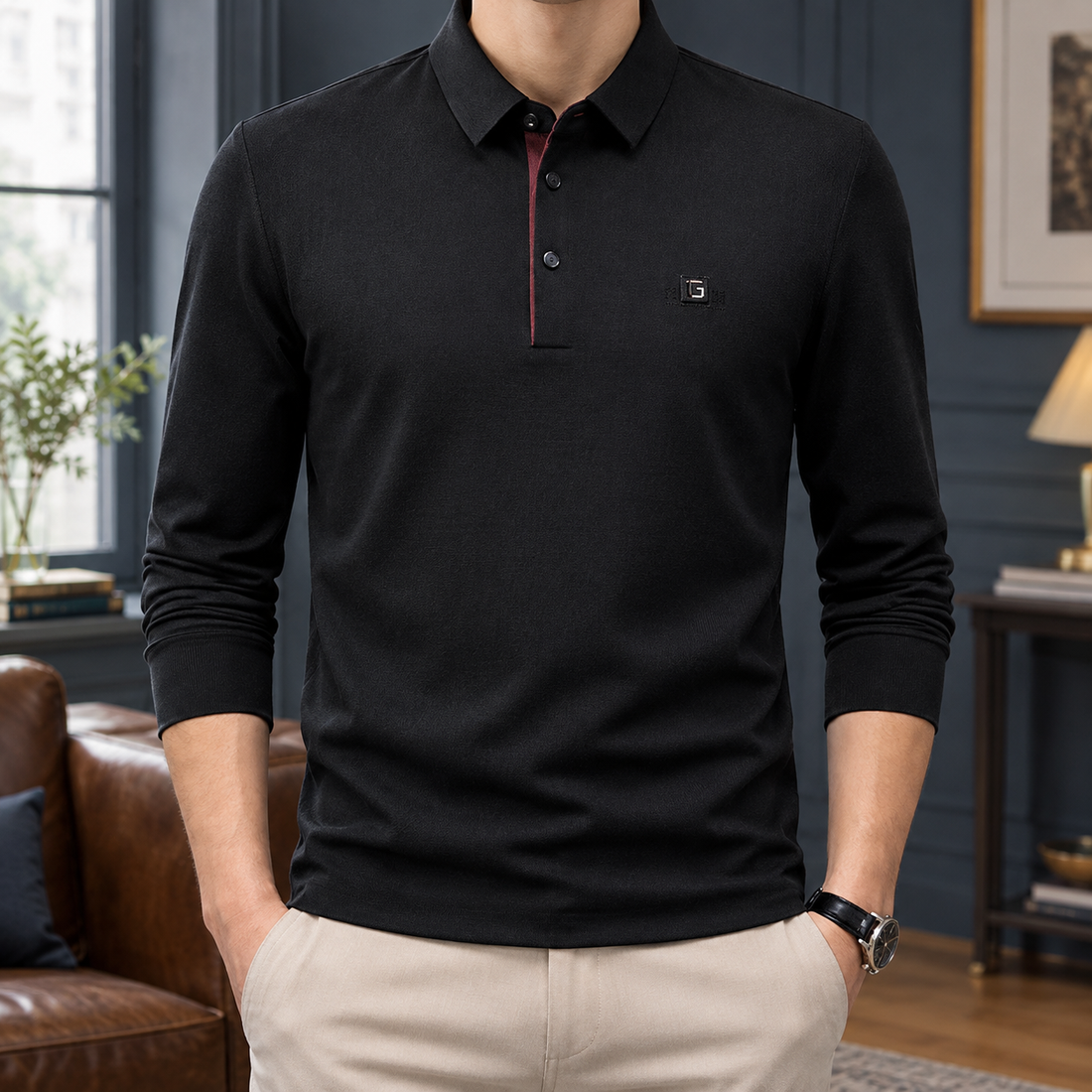 Bradley Collared Polo - Black