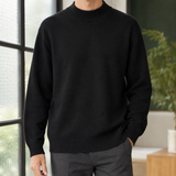 Isidore-Stone Mock Neck Sweater - Black