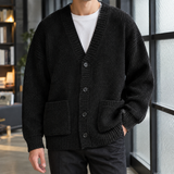 Waldemar Ribbed Cardigan - Black