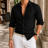 Anton Button Shirt - Black