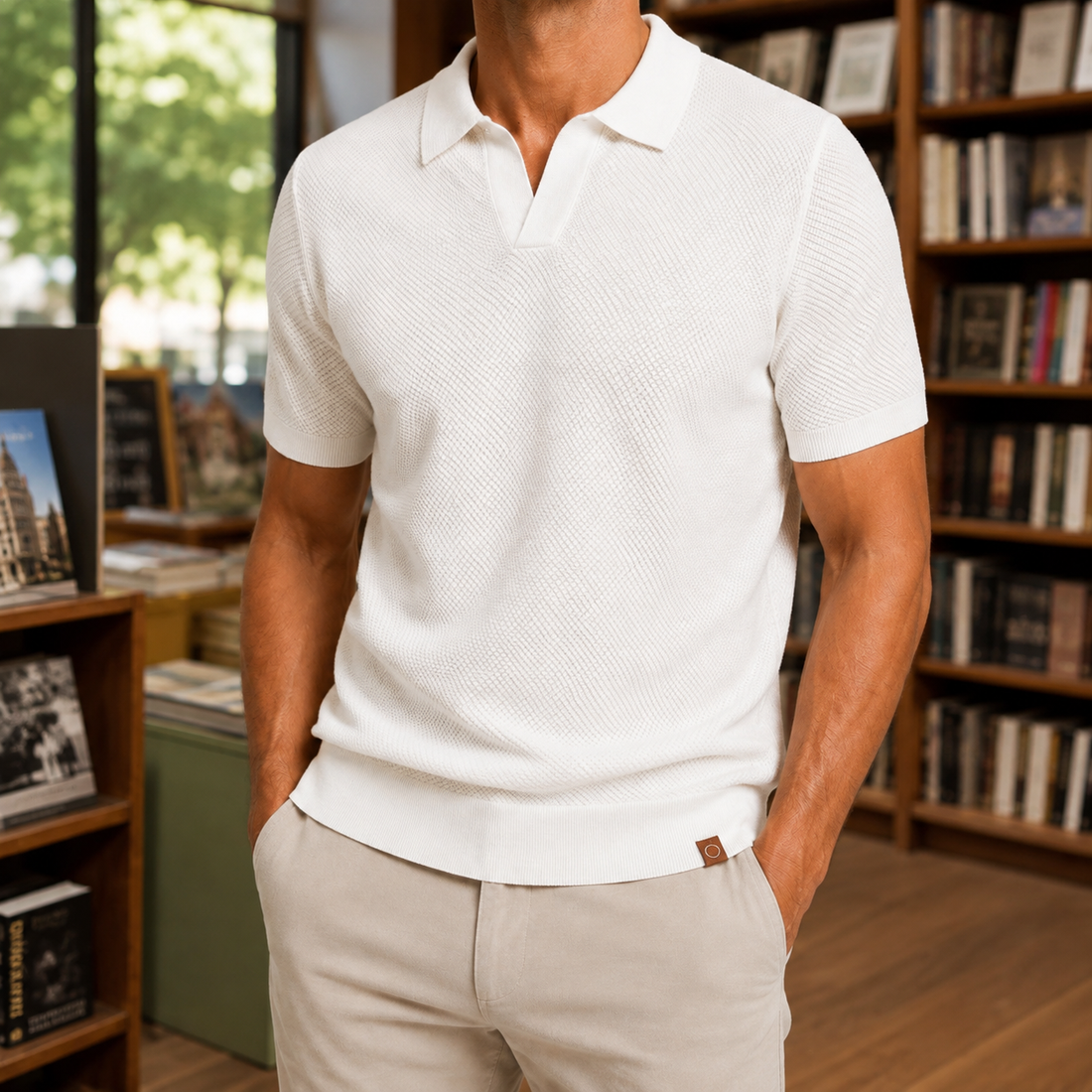 Otto Textured Polo - White