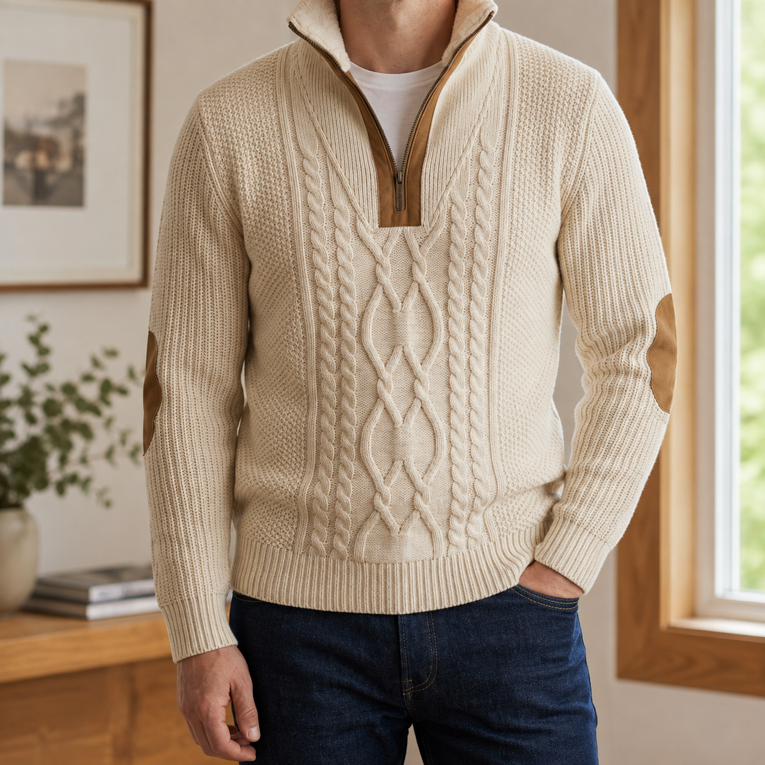 Jayden Cable Knit Sweater - Ivory