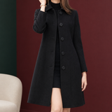 Ludovica-Jade A-Line Coat - Black Inside