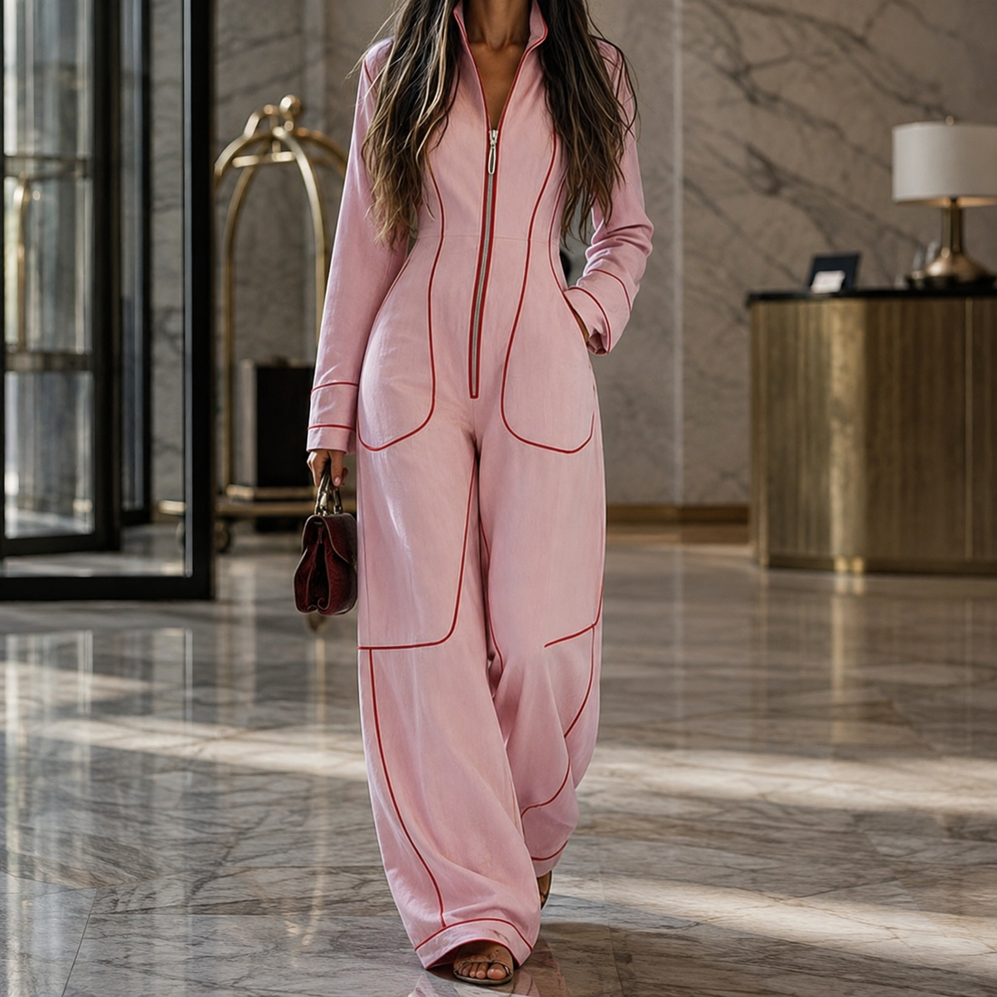Marina-Marie Wide Leg Jumpsuit - Pink