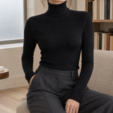 Eliana-Jane Ribbed Turtleneck - Black