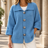 Xaviera Collared Cardigan - Blue