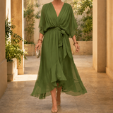 Jacinta Draped Midi Dress - Green