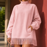 Marisol-Rose Fringe Mini Dress - Pink