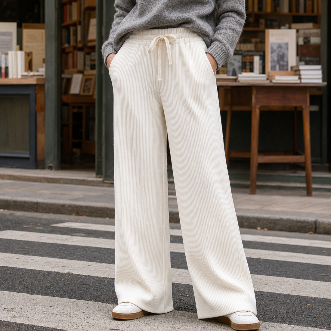 Grace-Eve Wide Leg Pants - White