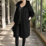 Zelda-Elise Hooded Overcoat - Black