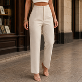 Giulia-Rose Straight Leg Pants - Beige
