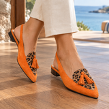 Fabbri Tassel Slingbacks - Orange And Leopard