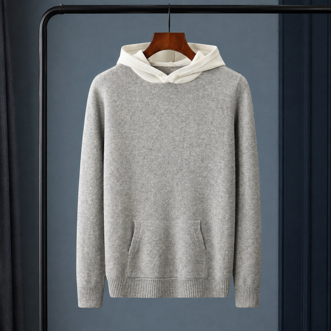 Leonie-Faye Merino Wool Sweater - Gray/white